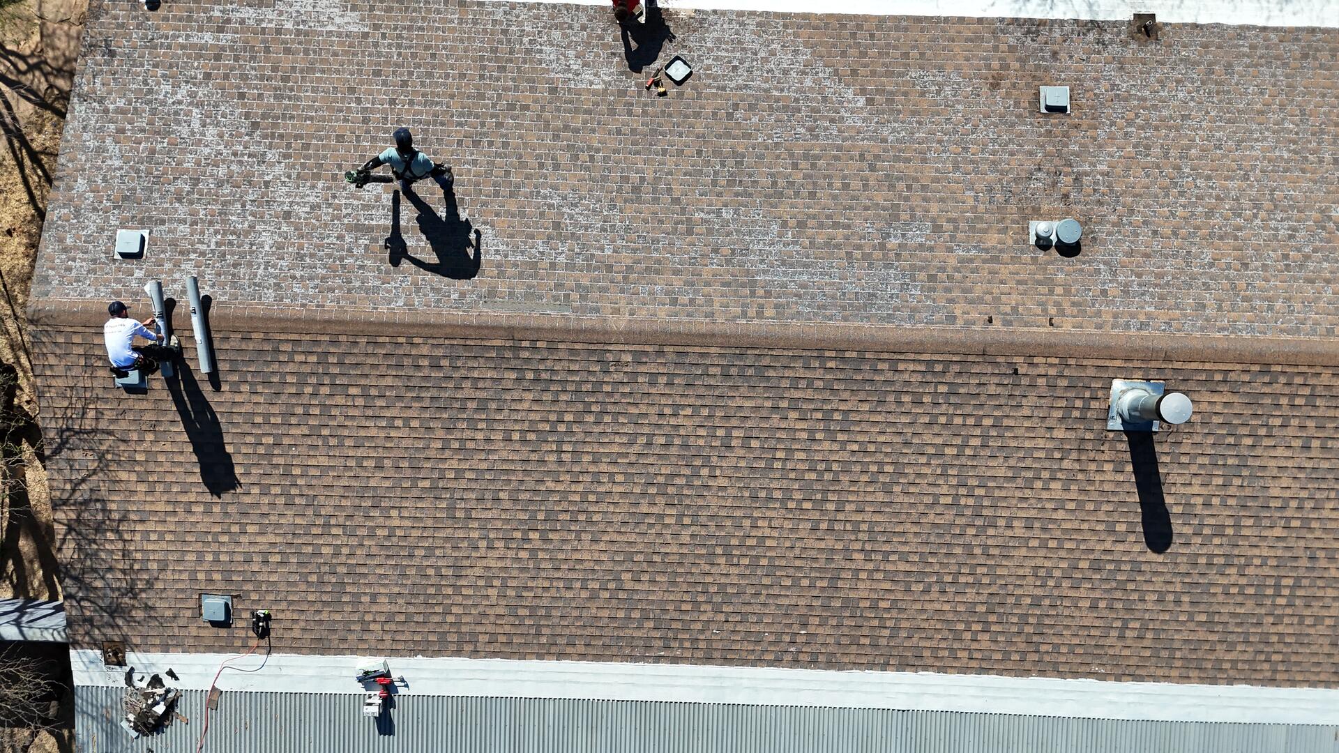 Commercial shingle aerial view