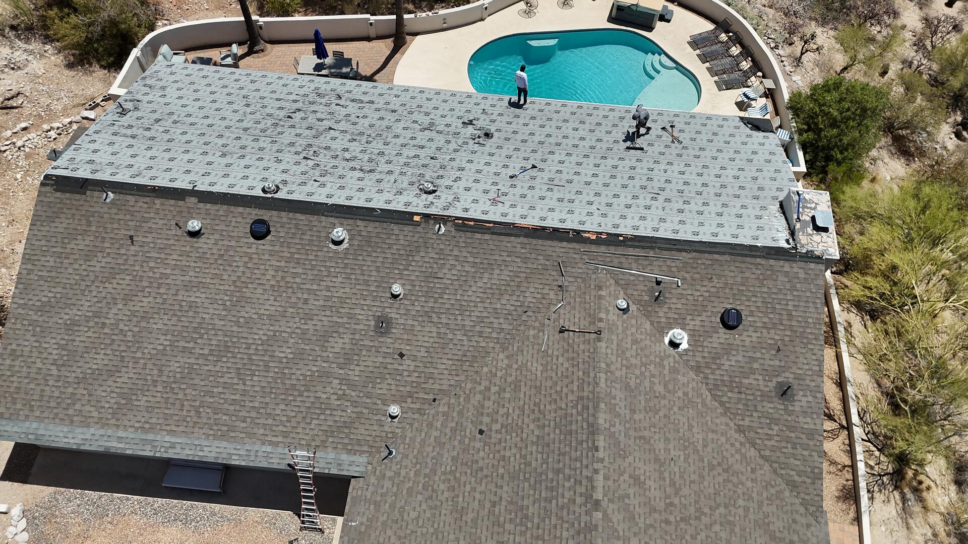 Residential re-roof Scottsdale pool home