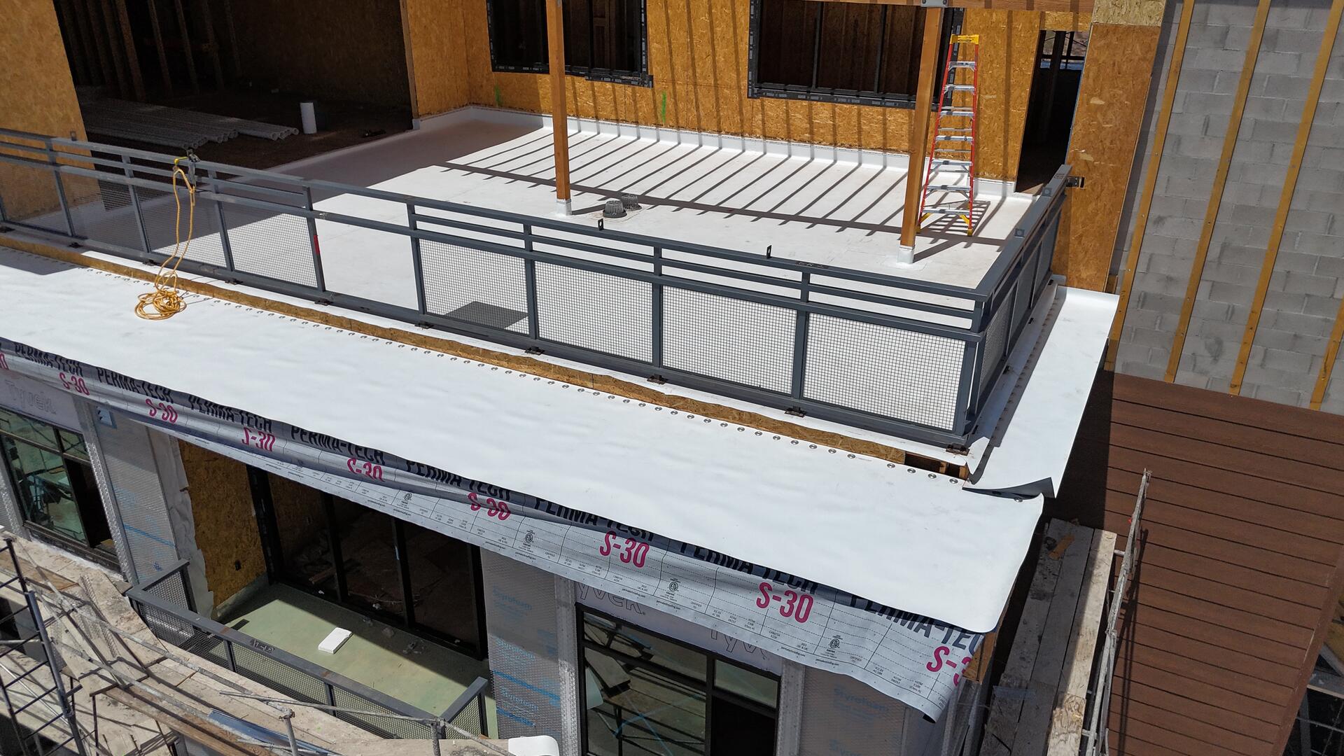 New construction roofing in progress