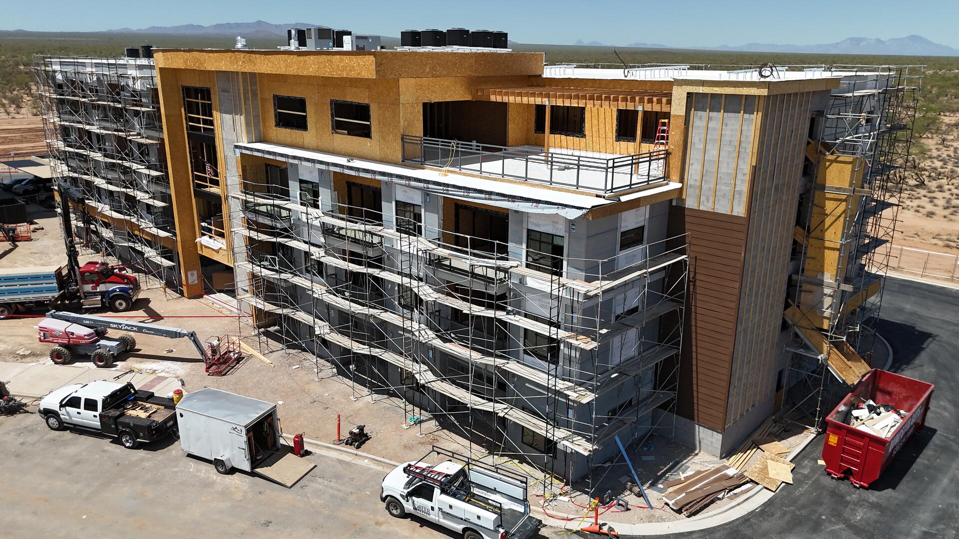 Aerial view of commercial roof — FNF Roofing