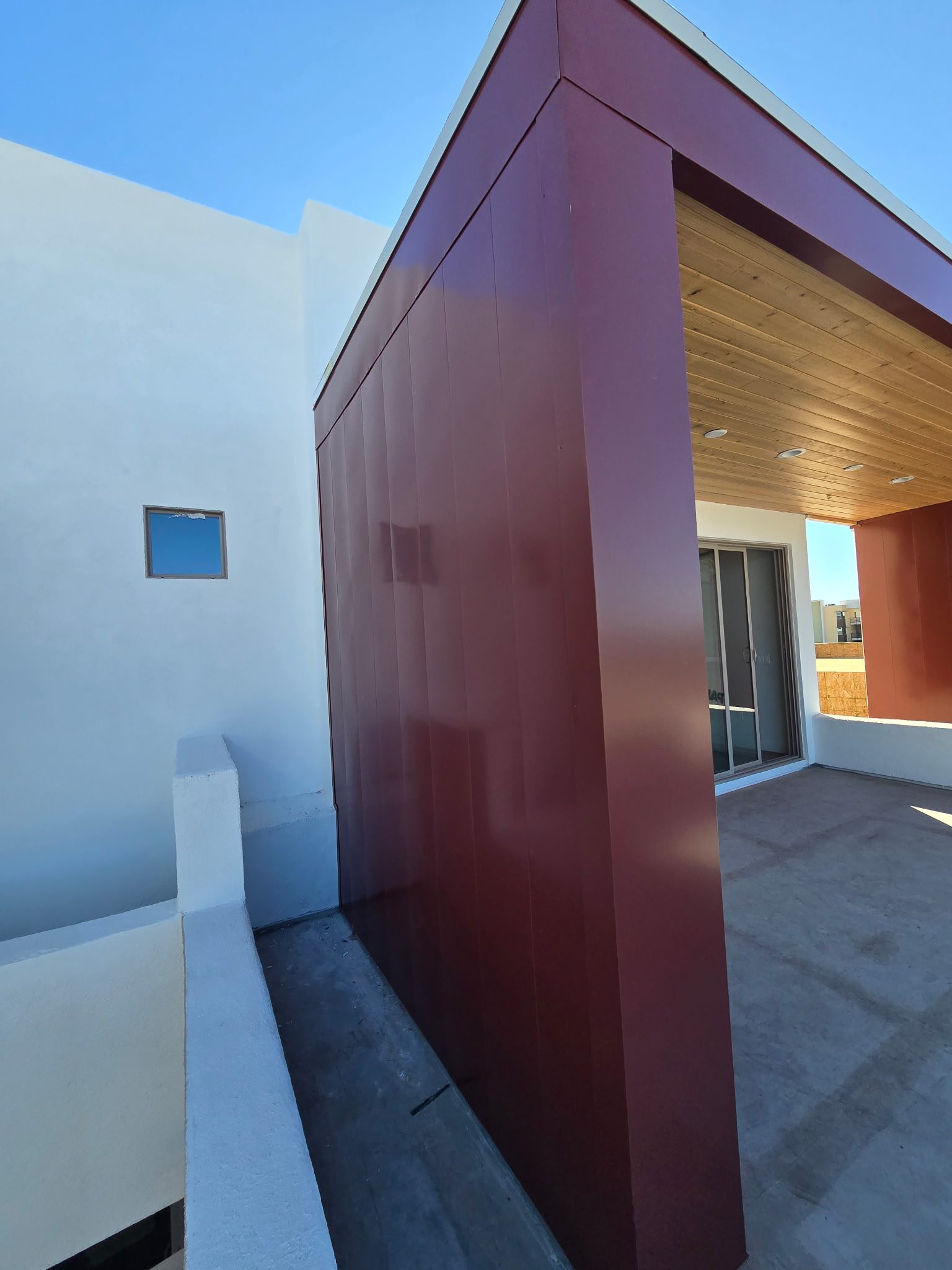 Corten steel siding panel close-up, Arizona