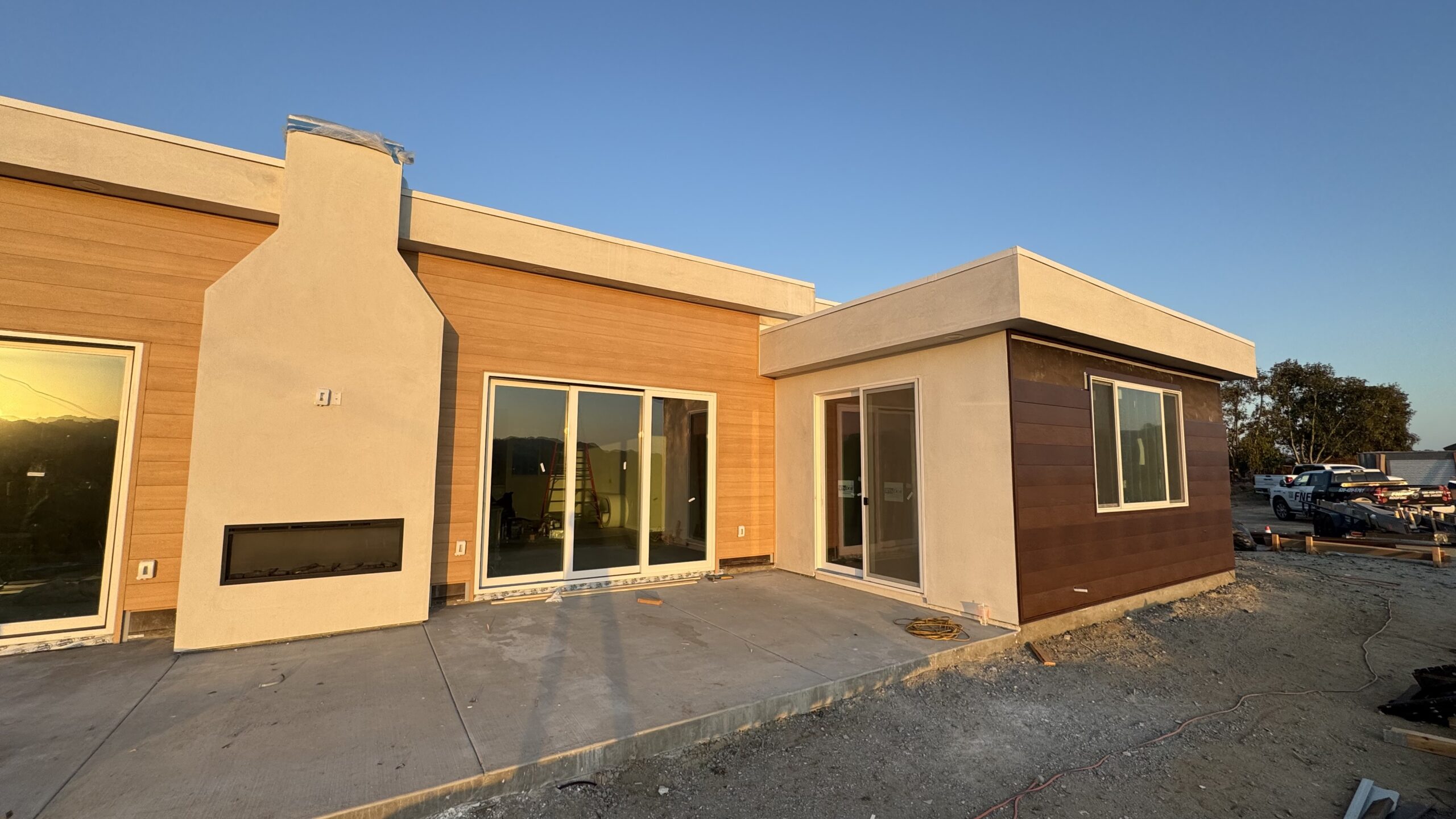 Modern Arizona home with warm wood-tone metal siding